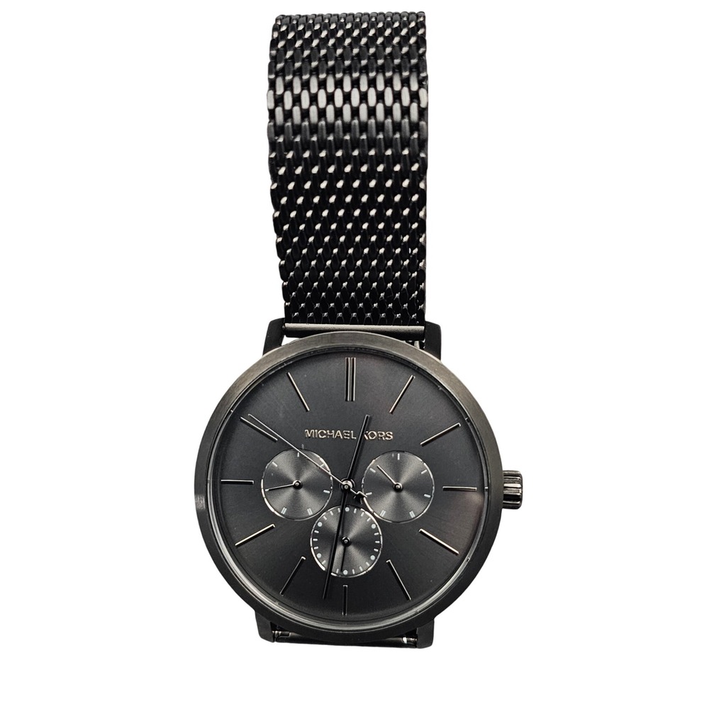 Michael Kors Mens Blake Watch Chronograph Mesh Strap Black MK8778 New $250 OS
